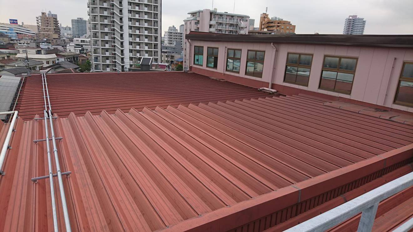 川口市某金属加工工場　屋根塗装工事